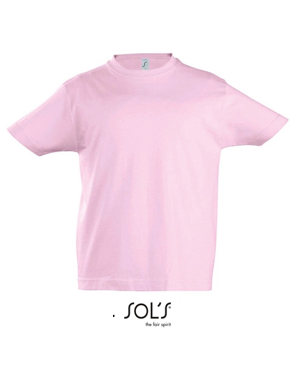 Kids´ Imperial T-Shirt zum Besticken und Bedrucken in der Farbe Medium Pink mit Ihren Logo, Schriftzug oder Motiv.