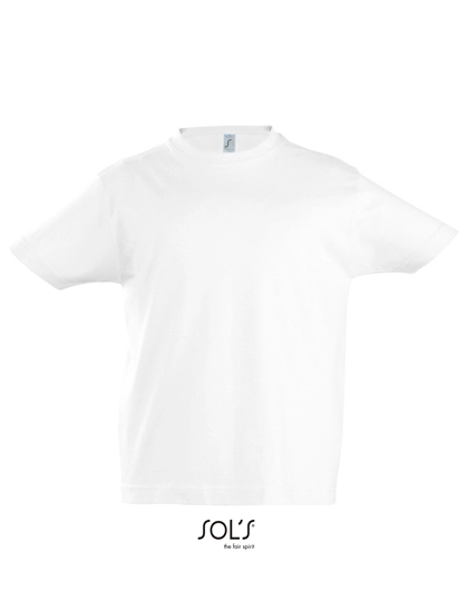Kids´ Imperial T-Shirt zum Besticken und Bedrucken in der Farbe White mit Ihren Logo, Schriftzug oder Motiv.