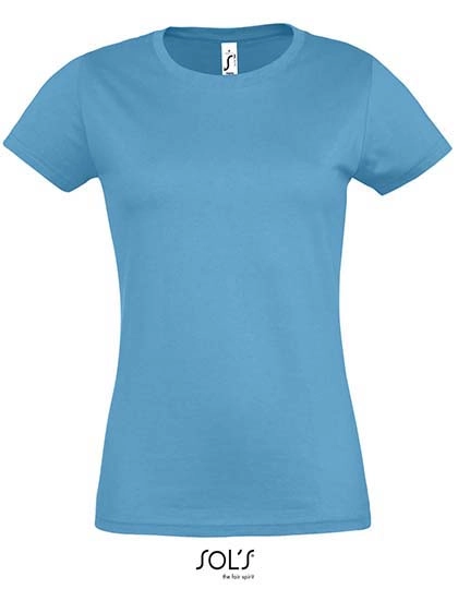 Women´s Imperial T-Shirt zum Besticken und Bedrucken in der Farbe Aqua mit Ihren Logo, Schriftzug oder Motiv.