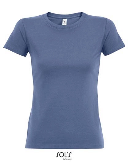 Women´s Imperial T-Shirt zum Besticken und Bedrucken in der Farbe Blue mit Ihren Logo, Schriftzug oder Motiv.