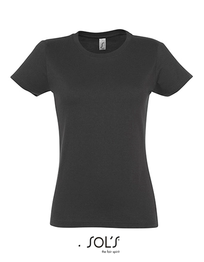 Women´s Imperial T-Shirt zum Besticken und Bedrucken in der Farbe Dark Grey (Solid) mit Ihren Logo, Schriftzug oder Motiv.