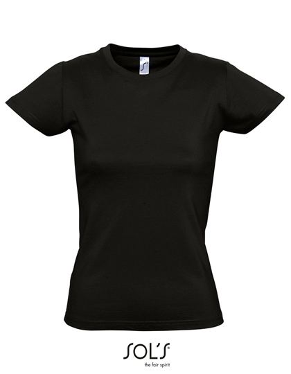Women´s Imperial T-Shirt zum Besticken und Bedrucken in der Farbe Deep Black mit Ihren Logo, Schriftzug oder Motiv.