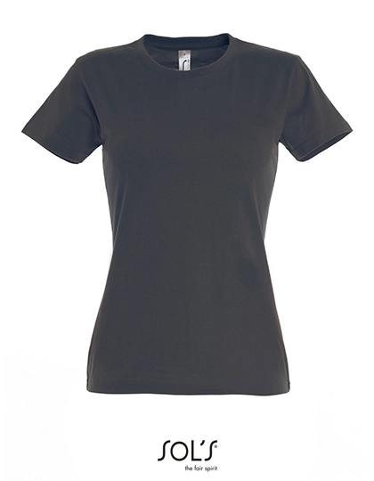 Women´s Imperial T-Shirt zum Besticken und Bedrucken in der Farbe Mouse Grey (Solid) mit Ihren Logo, Schriftzug oder Motiv.