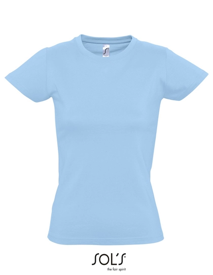Women´s Imperial T-Shirt zum Besticken und Bedrucken in der Farbe Sky Blue mit Ihren Logo, Schriftzug oder Motiv.
