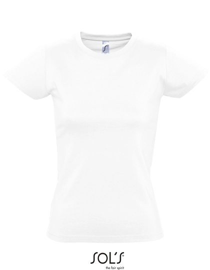 Women´s Imperial T-Shirt zum Besticken und Bedrucken in der Farbe White mit Ihren Logo, Schriftzug oder Motiv.