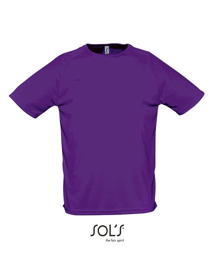 Men´s Raglan Sleeves T Sporty zum Besticken und Bedrucken in der Farbe Dark Purple mit Ihren Logo, Schriftzug oder Motiv.