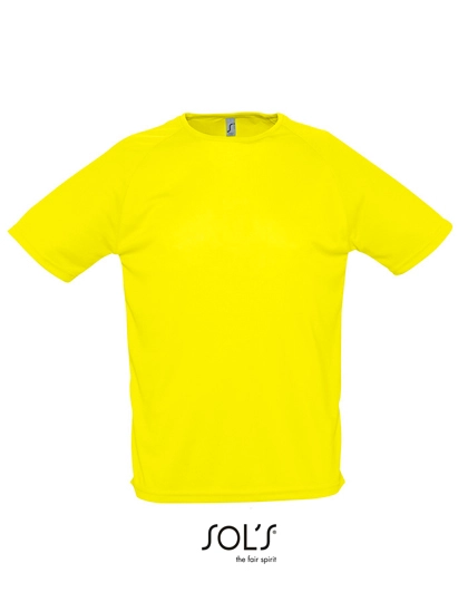 Men´s Raglan Sleeves T Sporty zum Besticken und Bedrucken in der Farbe Lemon mit Ihren Logo, Schriftzug oder Motiv.