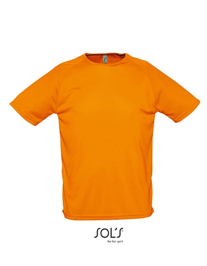 Men´s Raglan Sleeves T Sporty zum Besticken und Bedrucken in der Farbe Neon Orange mit Ihren Logo, Schriftzug oder Motiv.