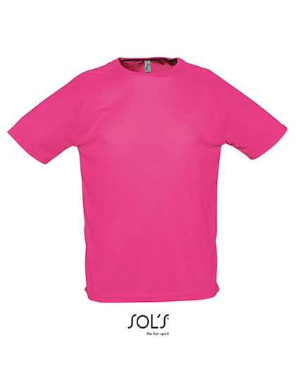 Men´s Raglan Sleeves T Sporty zum Besticken und Bedrucken in der Farbe Neon Pink mit Ihren Logo, Schriftzug oder Motiv.