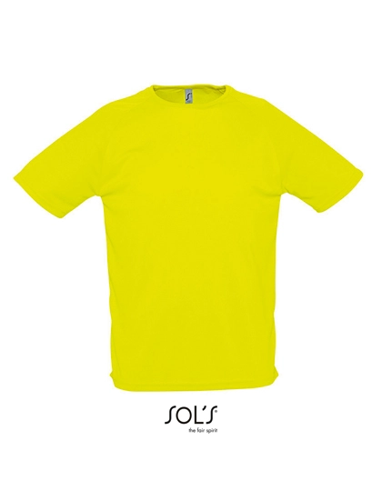 Men´s Raglan Sleeves T Sporty zum Besticken und Bedrucken in der Farbe Neon Yellow mit Ihren Logo, Schriftzug oder Motiv.