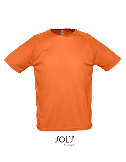 Men´s Raglan Sleeves T Sporty zum Besticken und Bedrucken in der Farbe Orange mit Ihren Logo, Schriftzug oder Motiv.