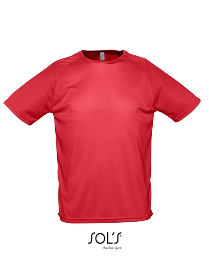 Men´s Raglan Sleeves T Sporty zum Besticken und Bedrucken in der Farbe Red mit Ihren Logo, Schriftzug oder Motiv.