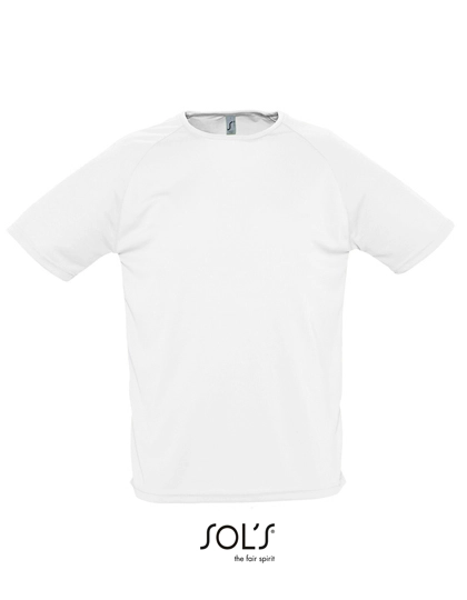 Men´s Raglan Sleeves T Sporty zum Besticken und Bedrucken in der Farbe White mit Ihren Logo, Schriftzug oder Motiv.