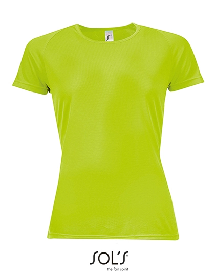 Women´s Raglan Sleeves T Sporty zum Besticken und Bedrucken in der Farbe Neon Green mit Ihren Logo, Schriftzug oder Motiv.