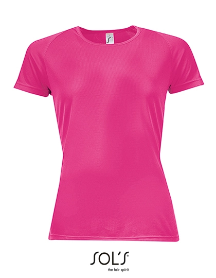 Women´s Raglan Sleeves T Sporty zum Besticken und Bedrucken in der Farbe Neon Pink mit Ihren Logo, Schriftzug oder Motiv.