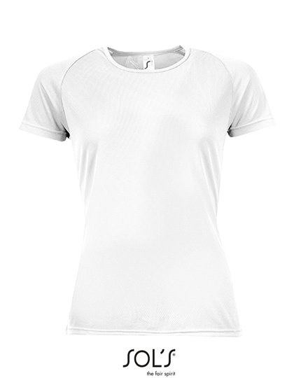 Women´s Raglan Sleeves T Sporty zum Besticken und Bedrucken in der Farbe White mit Ihren Logo, Schriftzug oder Motiv.