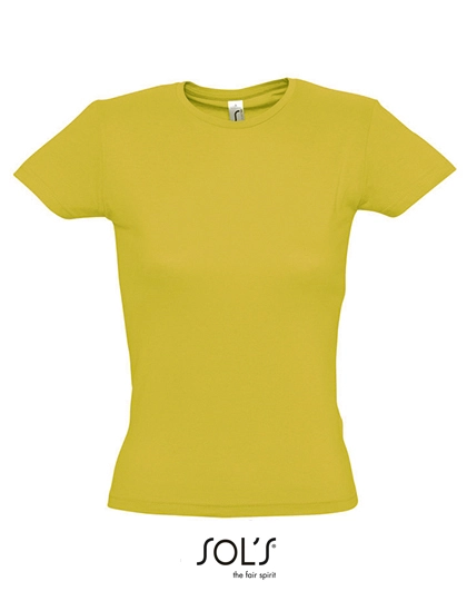 Women´s T-Shirt Miss zum Besticken und Bedrucken in der Farbe Honey mit Ihren Logo, Schriftzug oder Motiv.