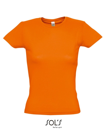 Women´s T-Shirt Miss zum Besticken und Bedrucken in der Farbe Orange mit Ihren Logo, Schriftzug oder Motiv.