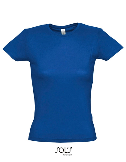 Women´s T-Shirt Miss zum Besticken und Bedrucken in der Farbe Royal Blue mit Ihren Logo, Schriftzug oder Motiv.