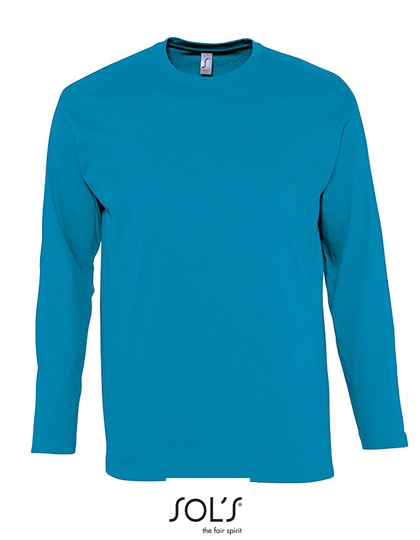 T-Shirt Monarch Long Sleeve zum Besticken und Bedrucken in der Farbe Aqua mit Ihren Logo, Schriftzug oder Motiv.
