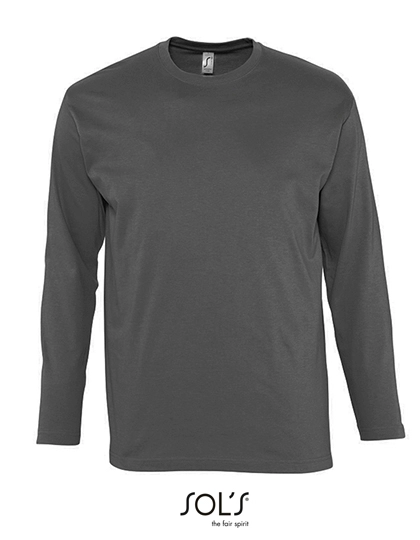 T-Shirt Monarch Long Sleeve zum Besticken und Bedrucken in der Farbe Dark Grey (Solid) mit Ihren Logo, Schriftzug oder Motiv.