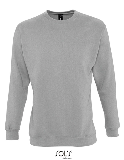 Unisex Sweatshirt New Supreme zum Besticken und Bedrucken in der Farbe Grey Melange mit Ihren Logo, Schriftzug oder Motiv.