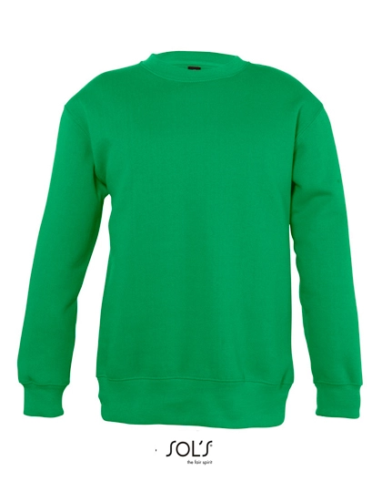 Kids´ Sweatshirt New Supreme zum Besticken und Bedrucken in der Farbe Kelly Green mit Ihren Logo, Schriftzug oder Motiv.