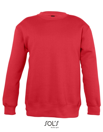Kids´ Sweatshirt New Supreme zum Besticken und Bedrucken in der Farbe Red mit Ihren Logo, Schriftzug oder Motiv.
