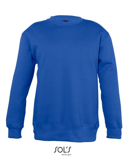 Kids´ Sweatshirt New Supreme zum Besticken und Bedrucken in der Farbe Royal Blue mit Ihren Logo, Schriftzug oder Motiv.