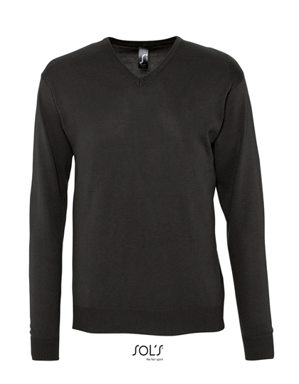 Men´s V-Neck Sweater Galaxy zum Besticken und Bedrucken in der Farbe Black mit Ihren Logo, Schriftzug oder Motiv.