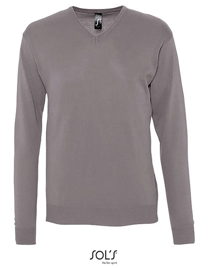 Men´s V-Neck Sweater Galaxy zum Besticken und Bedrucken in der Farbe Medium Grey (Solid) mit Ihren Logo, Schriftzug oder Motiv.