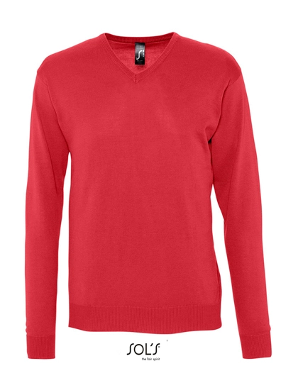 Men´s V-Neck Sweater Galaxy zum Besticken und Bedrucken in der Farbe Red mit Ihren Logo, Schriftzug oder Motiv.