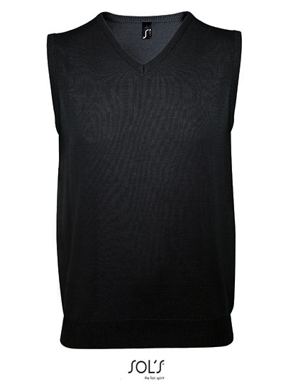 Unisex Sleeveless Sweater Gentlemen zum Besticken und Bedrucken in der Farbe Black mit Ihren Logo, Schriftzug oder Motiv.