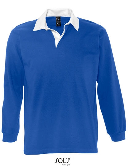 Men´s Rugbyshirt Pack zum Besticken und Bedrucken in der Farbe Royal Blue-White mit Ihren Logo, Schriftzug oder Motiv.