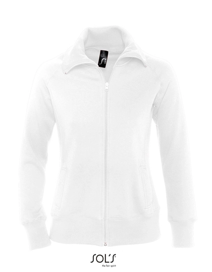 Women´s Zipped Jacket Soda zum Besticken und Bedrucken in der Farbe White mit Ihren Logo, Schriftzug oder Motiv.
