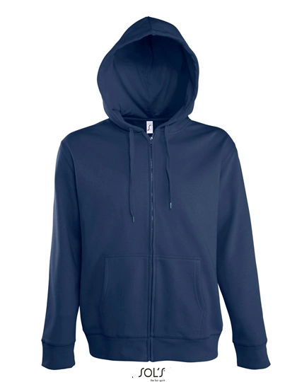 Men´s Hooded Zipped Jacket Seven zum Besticken und Bedrucken in der Farbe French Navy mit Ihren Logo, Schriftzug oder Motiv.