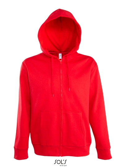 Men´s Hooded Zipped Jacket Seven zum Besticken und Bedrucken in der Farbe Red mit Ihren Logo, Schriftzug oder Motiv.