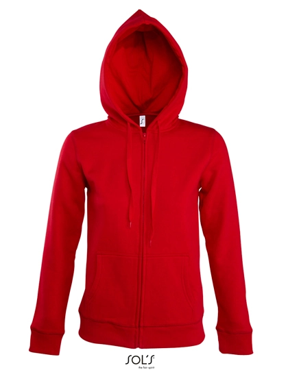 Women´s Hooded Zipped Jacket Seven zum Besticken und Bedrucken in der Farbe Red mit Ihren Logo, Schriftzug oder Motiv.