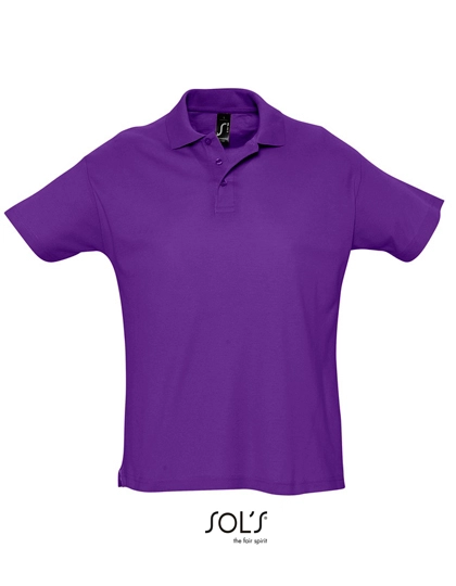 Summer Polo II zum Besticken und Bedrucken in der Farbe Dark Purple mit Ihren Logo, Schriftzug oder Motiv.