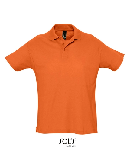 Summer Polo II zum Besticken und Bedrucken in der Farbe Orange mit Ihren Logo, Schriftzug oder Motiv.
