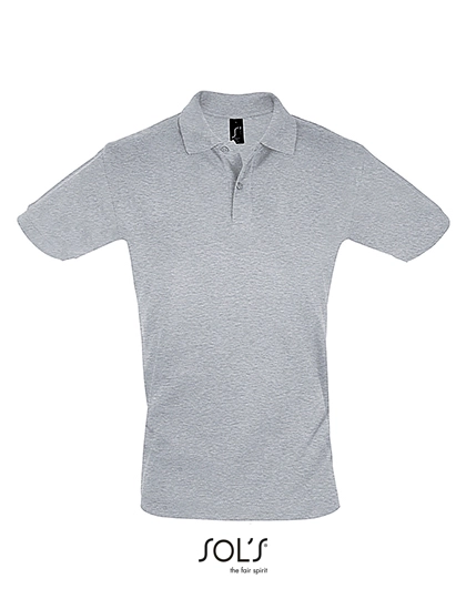 Men´s Polo Shirt Perfect zum Besticken und Bedrucken in der Farbe Grey Melange mit Ihren Logo, Schriftzug oder Motiv.
