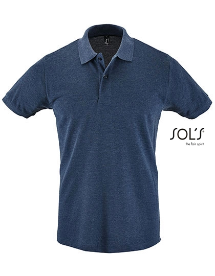 Men´s Polo Shirt Perfect zum Besticken und Bedrucken in der Farbe Heather Denim mit Ihren Logo, Schriftzug oder Motiv.
