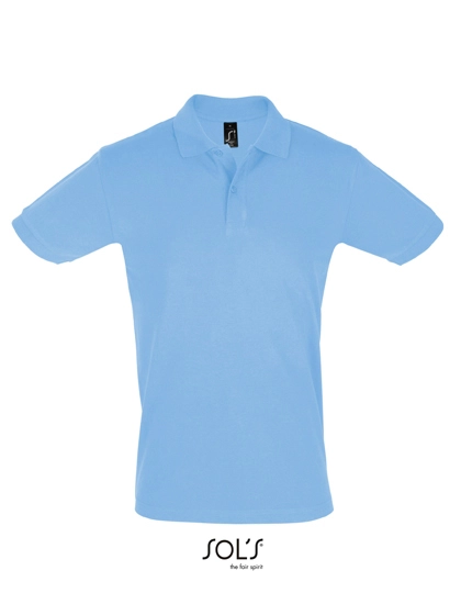 Men´s Polo Shirt Perfect zum Besticken und Bedrucken in der Farbe Sky Blue mit Ihren Logo, Schriftzug oder Motiv.