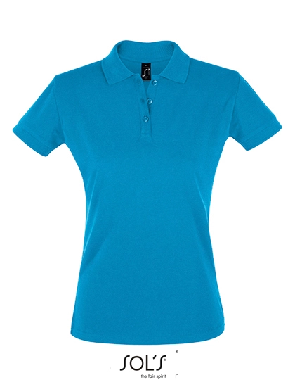 Women´s Polo Shirt Perfect zum Besticken und Bedrucken in der Farbe Aqua mit Ihren Logo, Schriftzug oder Motiv.
