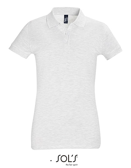 Women´s Polo Shirt Perfect zum Besticken und Bedrucken in der Farbe Ash (Heather) mit Ihren Logo, Schriftzug oder Motiv.
