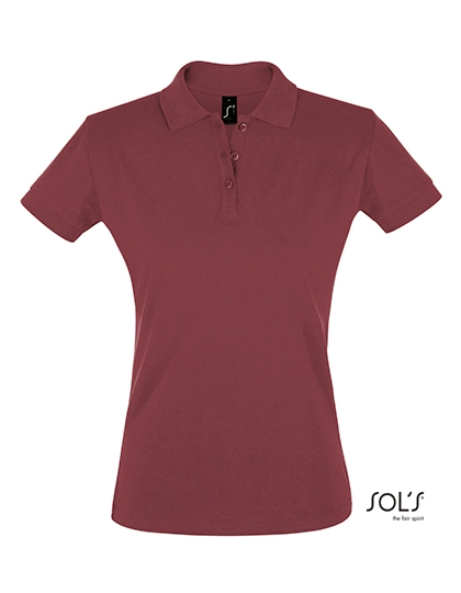 Women´s Polo Shirt Perfect zum Besticken und Bedrucken in der Farbe Burgundy mit Ihren Logo, Schriftzug oder Motiv.