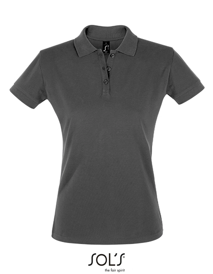 Women´s Polo Shirt Perfect zum Besticken und Bedrucken in der Farbe Dark Grey (Solid) mit Ihren Logo, Schriftzug oder Motiv.