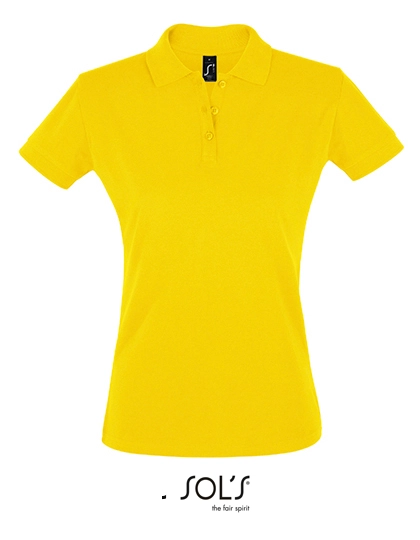 Women´s Polo Shirt Perfect zum Besticken und Bedrucken in der Farbe Gold mit Ihren Logo, Schriftzug oder Motiv.