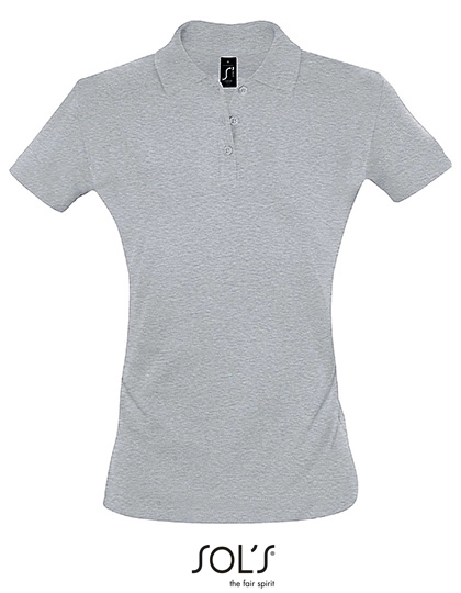 Women´s Polo Shirt Perfect zum Besticken und Bedrucken in der Farbe Grey Melange mit Ihren Logo, Schriftzug oder Motiv.