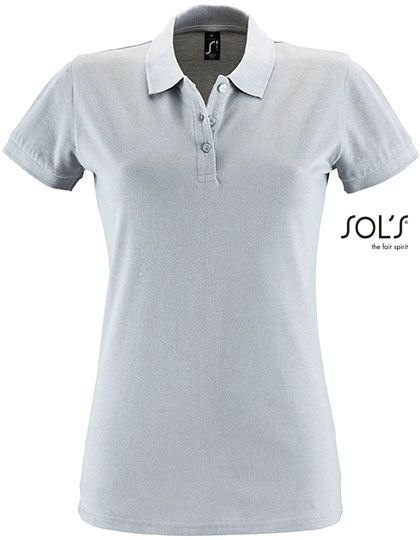 Women´s Polo Shirt Perfect zum Besticken und Bedrucken in der Farbe Pure Grey mit Ihren Logo, Schriftzug oder Motiv.